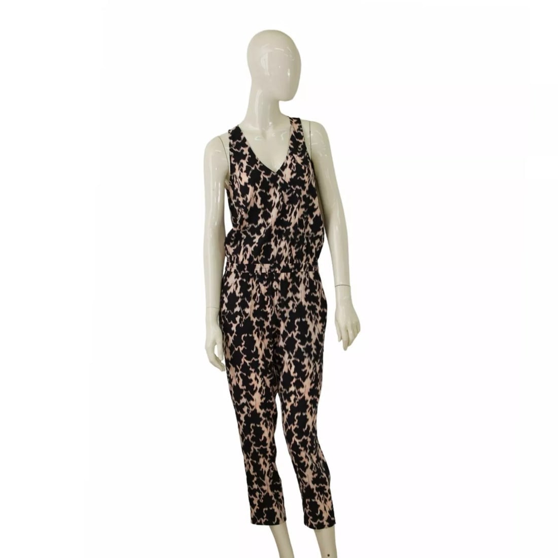 Thakoon Addition Black & Pink Print Sleeveless Silk Jumpsuit Overall size 2 (1 of 8)