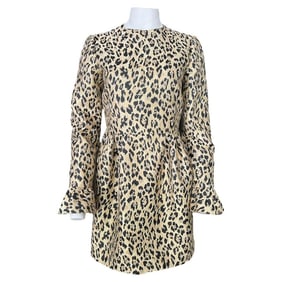 Valentino Leopard Brocade Dress, Size 44