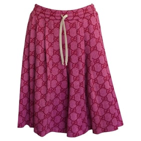 Gucci GG Technical Jersey Pleated Pink Culottes Shorts