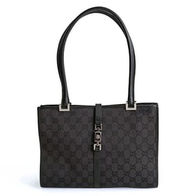 GUCCI Vintage Jackie shoulder bag in black canvas and leather
