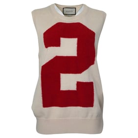 GUCCI 25 Wool Beige Sweater Vest Size XL