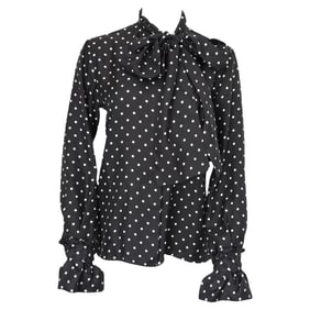 LOEWE Silk Polka-dot Long Sleeve Top