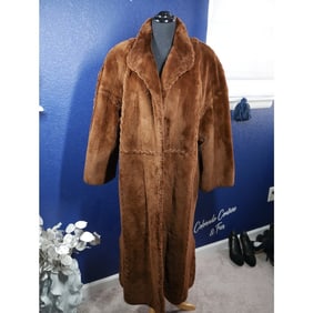 Gorgeous Rust Sheared Beaver Fur Coat W/ braided seams ZUKI Style