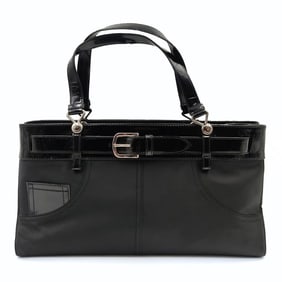 CHRISTIAN DIOR nylon and patent leather handbag