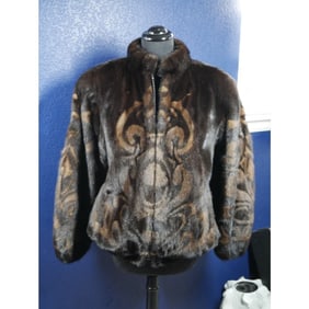 Gorgeous Designer Adolfo Inlaid Mink Fur Coat Jacket