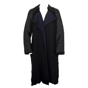 Lanvin Paris Silk Duster Coat Black & Navy
