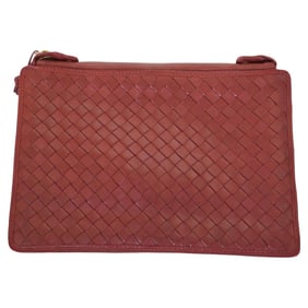 Bottega Veneta Intrecciato Red Clutch Bag