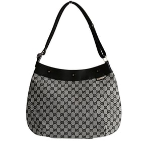GUCCI shopper shoulder bag in grey/black GG canvas