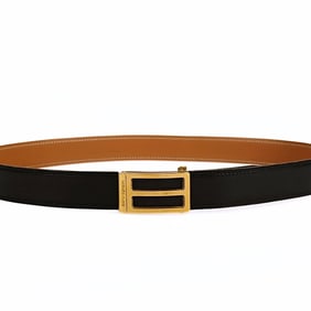 HERMES vintage two-tone leather belt from 1984