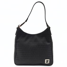 FENDI black Zucchino canvas handbag