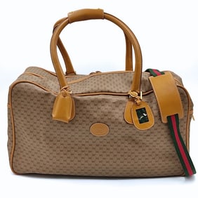 GUCCI monogram Web line vintage travel bag