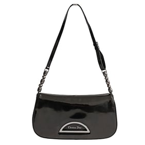 CHRISTIAN DIOR Maris Pearl shoulder baguette in black patent leather