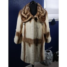 Gorgeous Palomino Sheared Beaver & Mink Fur Swing Coat Jacket