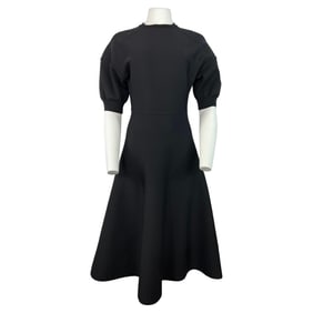 Christian Dior Black Wool Midi Dress, Size 6