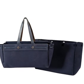 HERMES Herbag shoulder bag with spare part in blue canvas