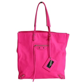 BALENCIAGA Papier vertical shoulder bag in fuchsia leather