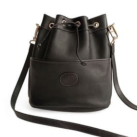 GUCCI vintage black leather bucket bag