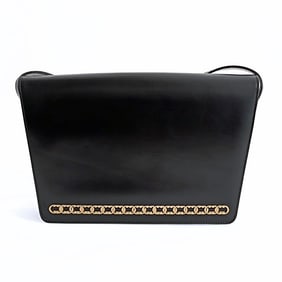 GUCCI vintage black leather shoulder bag