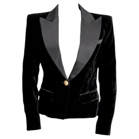 Balmain Black Velvet Blazer