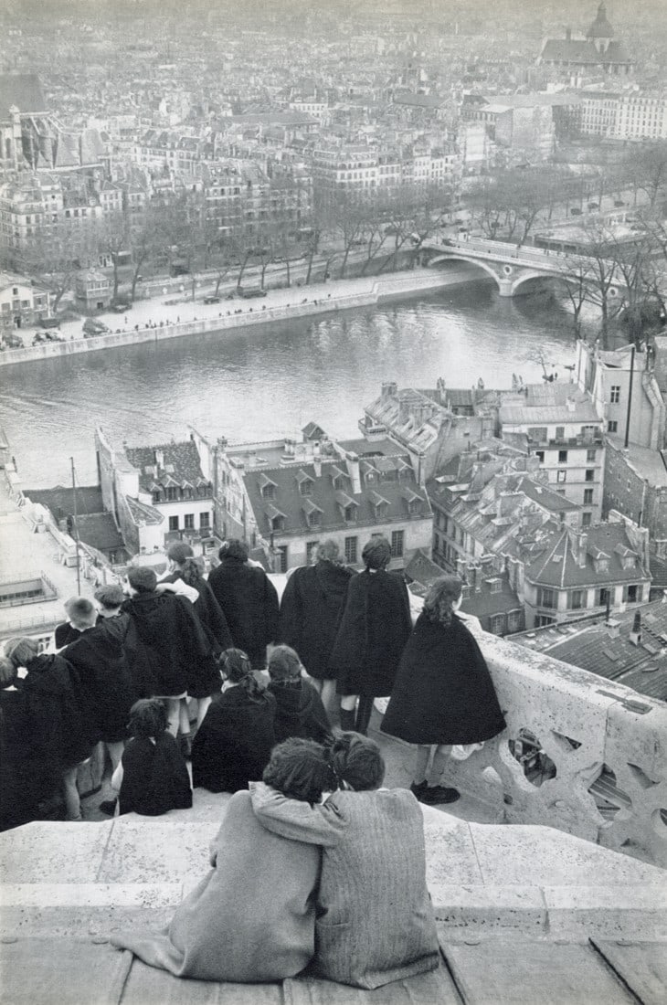 HENRI CARTIER-BRESSON - Paris Seen From Notre Dame: Artist: Henri Cartier-Bresson Title: Paris Seen From The Towers Of Notre Dame, France Medium: Sheet Fed Gravure, 1955, France Dimensions: 9x13.55" Description: Heat Wax Mounted on 12x16" Conservation