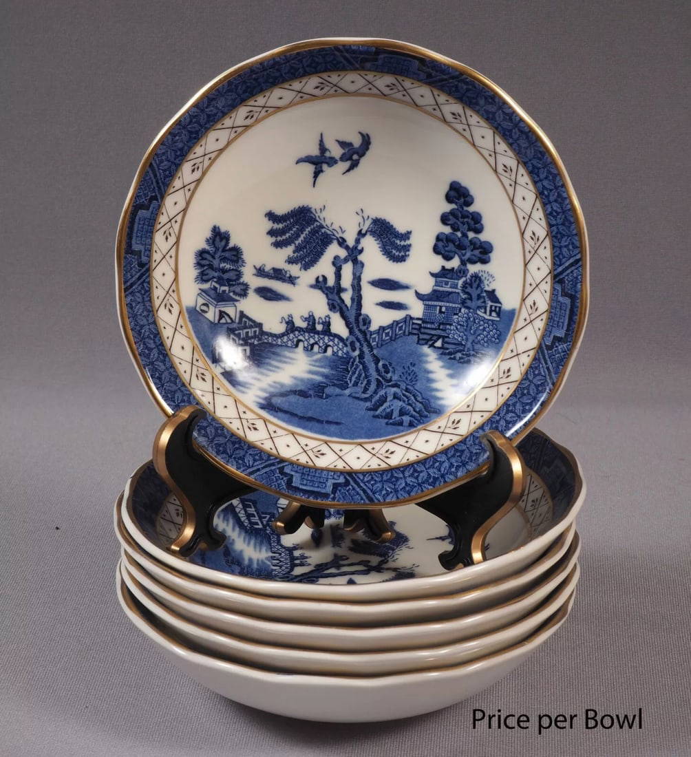 Booths England Real Old Willow Gold Fruit Dessert Bowl Nappy A8025 Auction