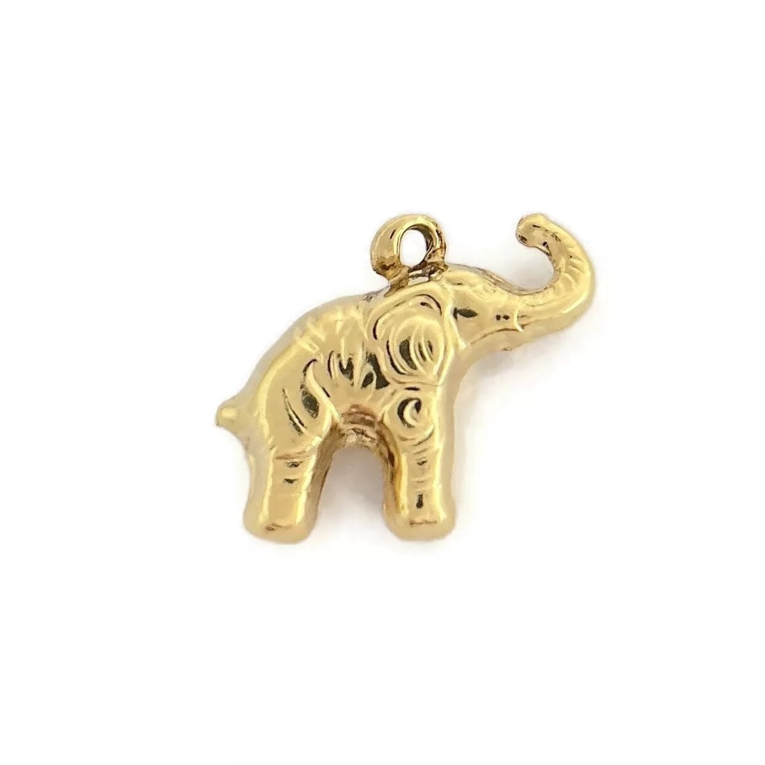 Vintage Elephant Animal Charm Pendant 18K Yellow Gold, 1.62 Grams (1 of 6)