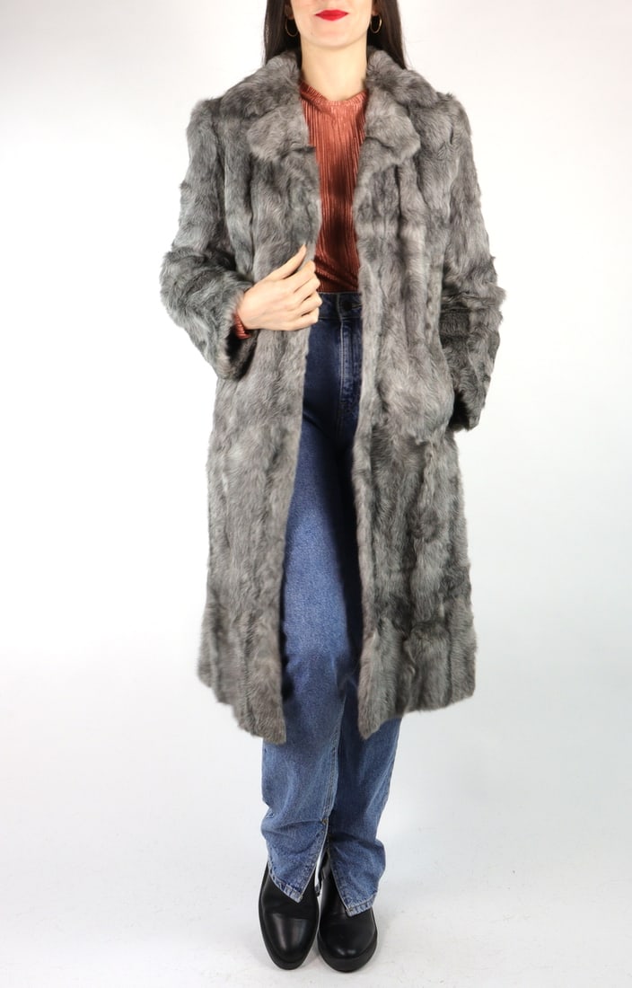 GRAY LAMB FUR COAT EU: L; US: 16 (1 of 10)