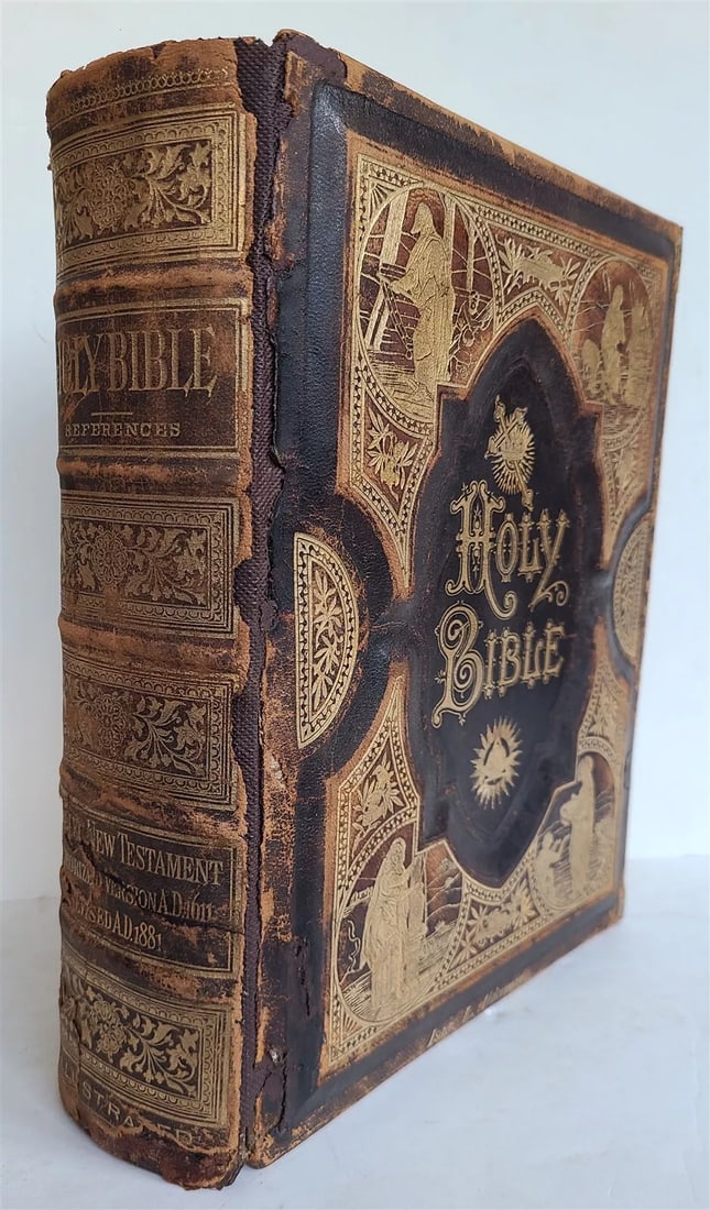 1890 BIBLE in ENGLISH ANTIQUE VICTORIAN FOLIO GUSTAVE DORE ILLUSTRATED (1 of 20)
