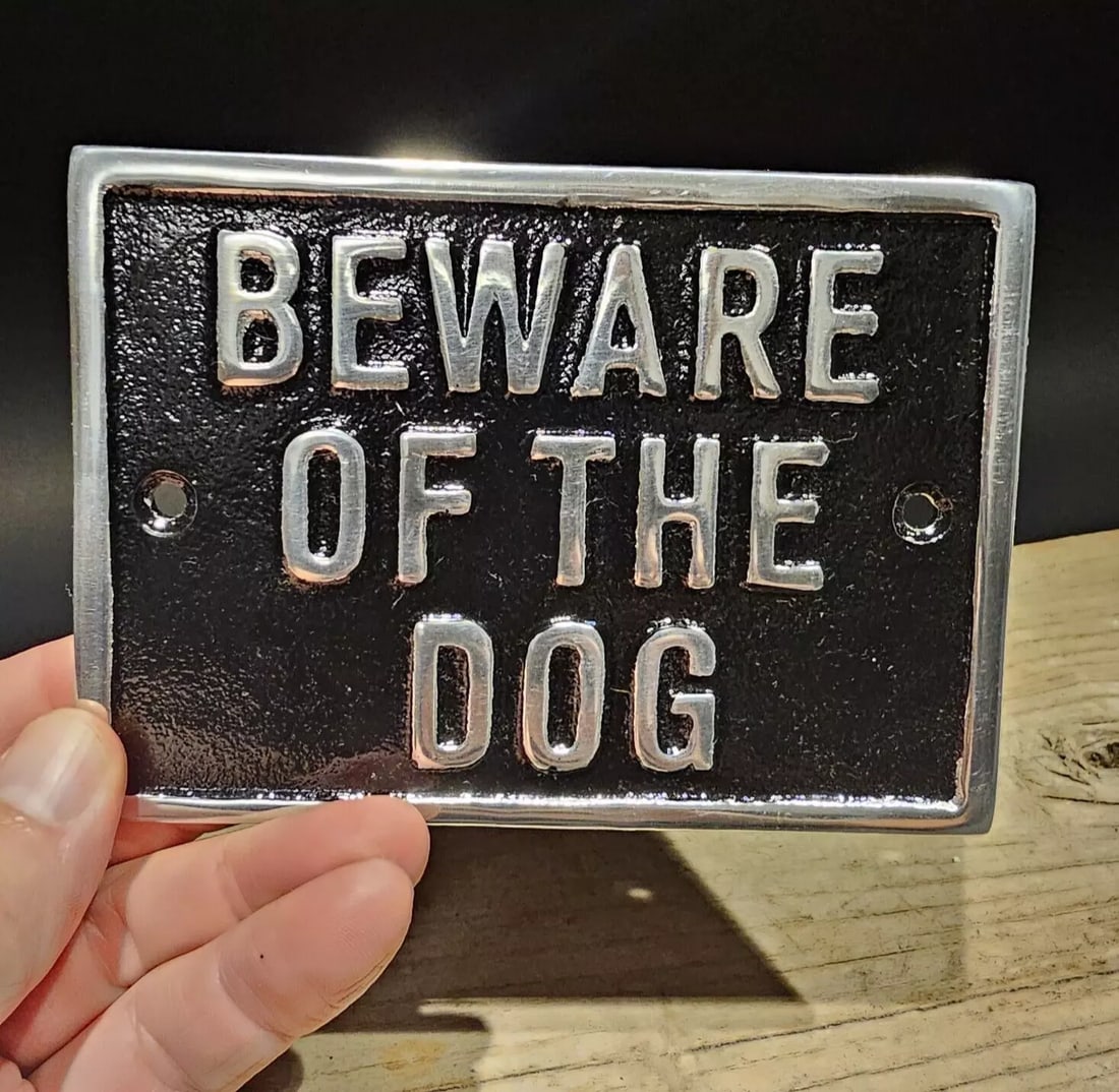 Aluminum Retro "Beware of The Dog" Sign Plaque (1 of 14)