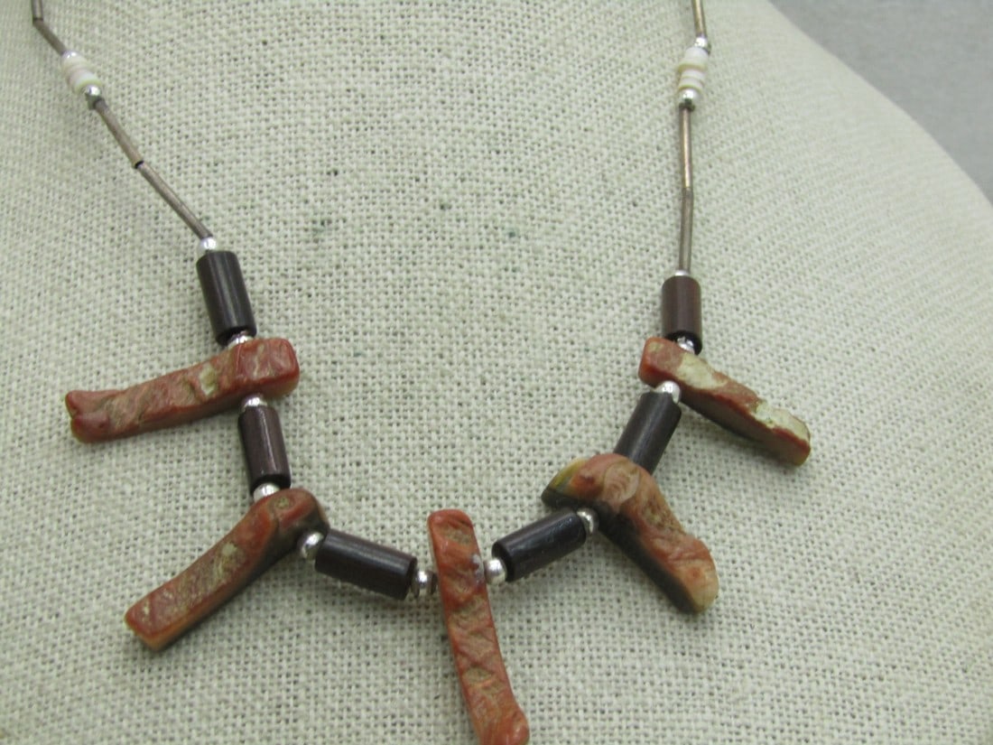 Vintage Southwestern MOP/Abalone Drop Necklace, 16" (1 of 10)