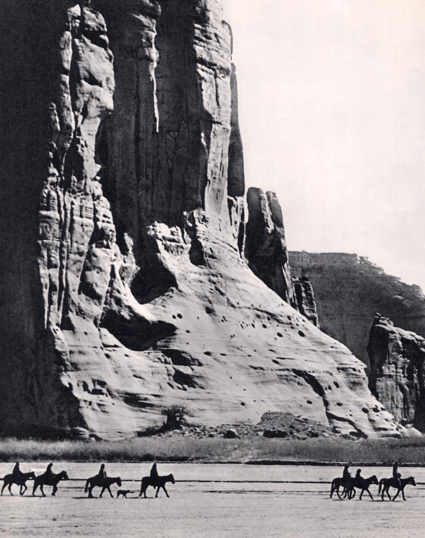 EDWARD CURTIS - Navajos Riding thru Canyon de Chelly, AZ. (1 of 1)