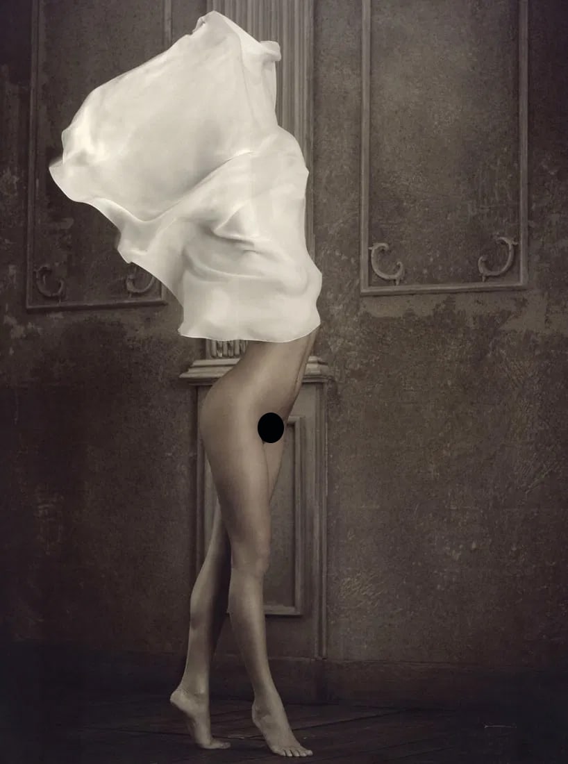 MARC LAGRANGE - Ghost Dancer: Artist: MARC LAGRANGE Print Title: Ghost Dancer Printing Date: 2010s Medium: Duotone Photo-lithograph Printed in: Italy Image Size: approx. 13.5 x 10” Marc Lagrange (1957-2015) was a Belgian ph