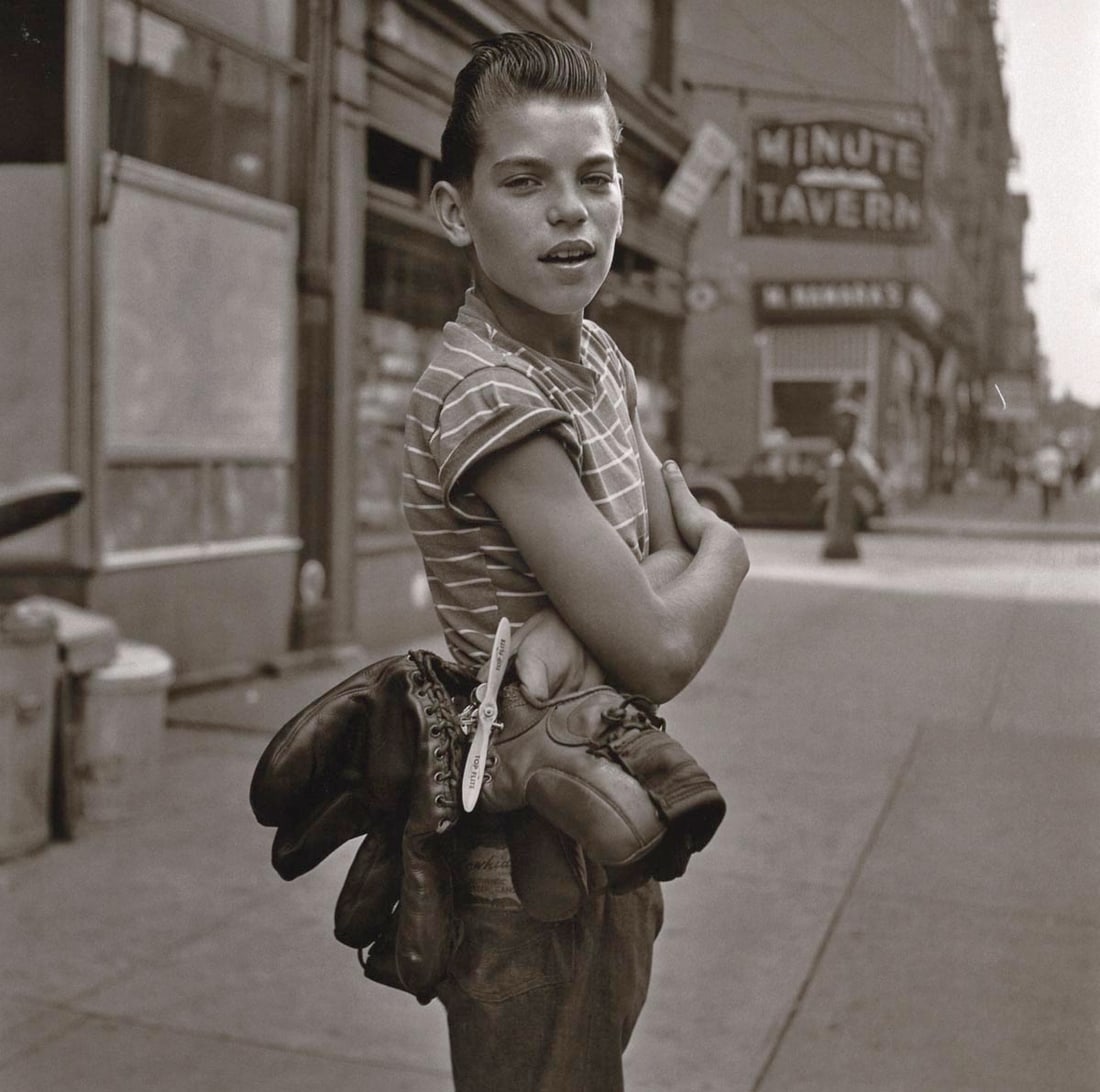 VIVIAN MAIER - Untitled, (Young man): Artist: VIVIAN MAIER Print Title: Untitled Medium: Duotone Photolithograph Printed 2010’s in China Image size (inches) approx. 9 x 9” COA Included Reserve: $40.00 Shipping: Dome