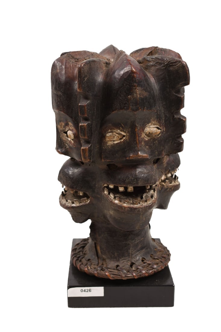 Crest Mask - Wood, Antelope skin - Ejagham - Ekoi - Nigeria (1 of 1)