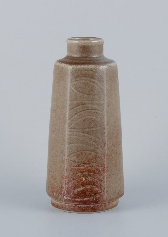 Carl Harry Stålhane (1920-1990) for Rörstrand Atelje, Sweden, modernist ceramic vase in (1 of 1)
