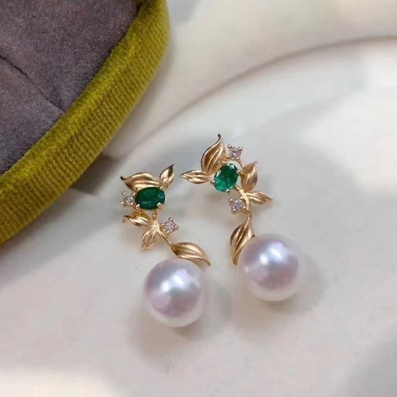 s925 sterling silver natural pearl earrings (1 of 6)