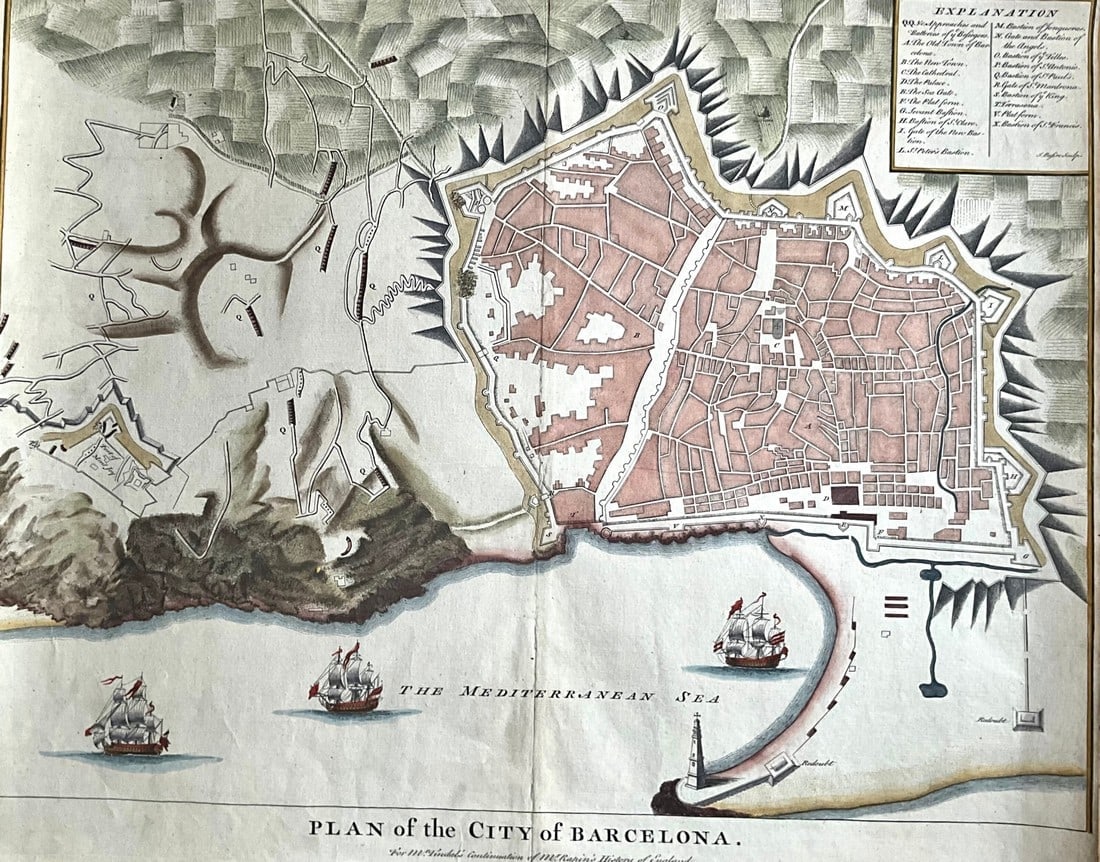 Barcelona, Spain 1745, By N. Tindal (1 of 3)