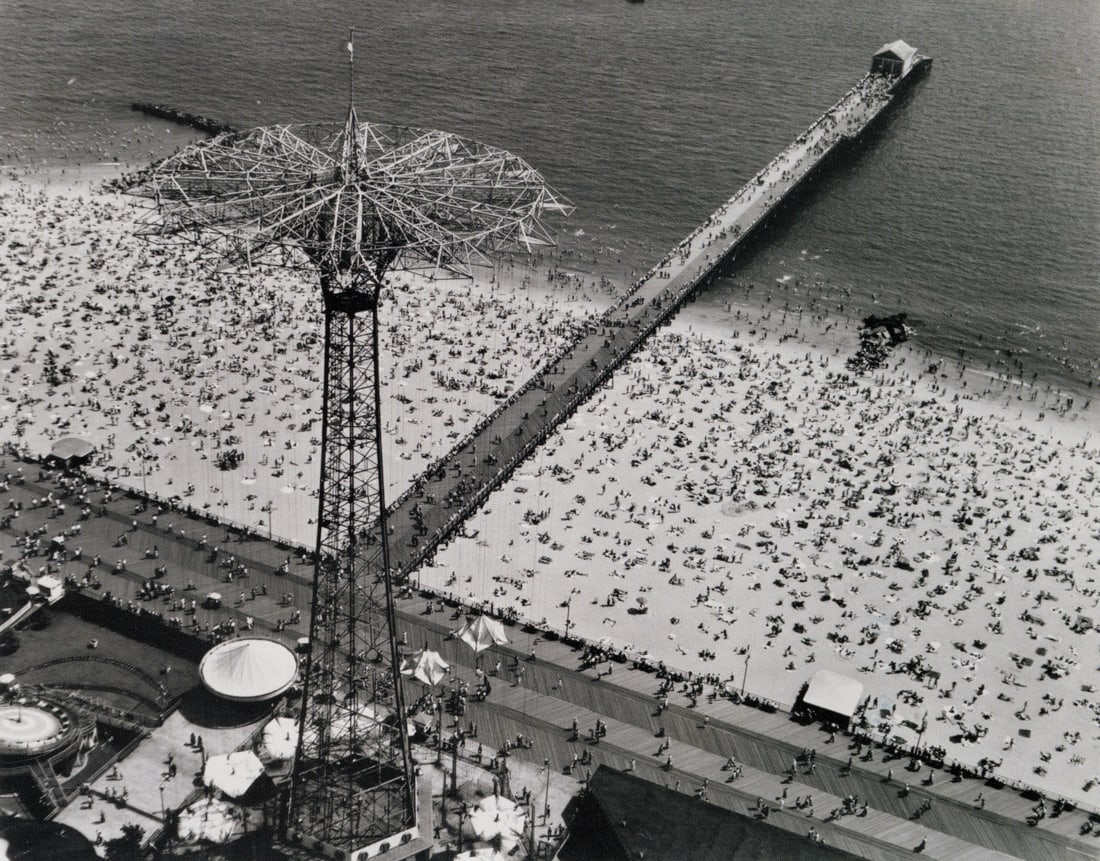MARGARET BOURKE-WHITE - Coney Island, 1952: Artist: Margaret Bourke-White Title: Coney Island, 1952 Medium: Photo Litho, 2012, Italy Dimensions: 7.35x5.75" Description: Heat Wax Mounted on 8.5x11" Conservation Board Artist Bio: Margaret Bourke-
