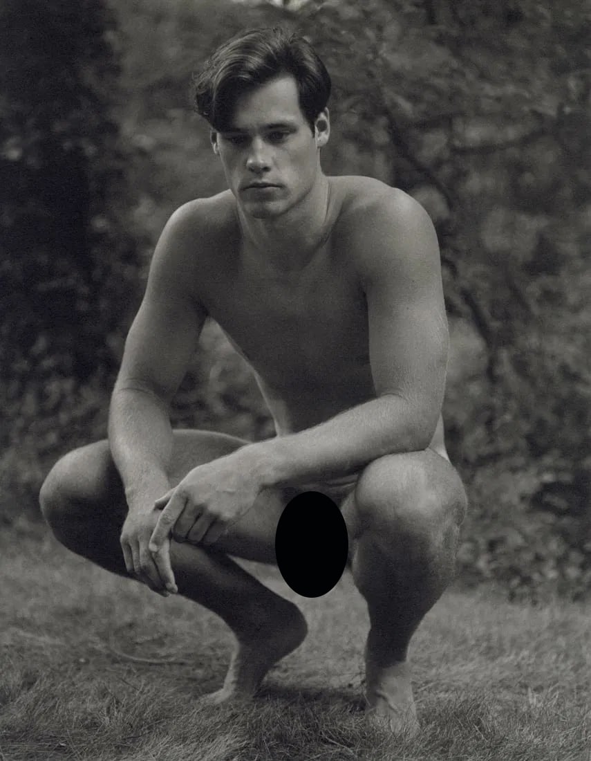 BRUCE WEBER - Billy, Camp Rowdy, Bellport, NY, 1987: Artist: Bruce Weber Title: Billy, Camp Rowdy, Bellport, New York, 1987 Medium: Sheet Fed Gravure, 1990, USA Dimensions: 7.3x9.4" Description: Heat Wax Mounted on 11x14" Conservation Board Artist Bio: