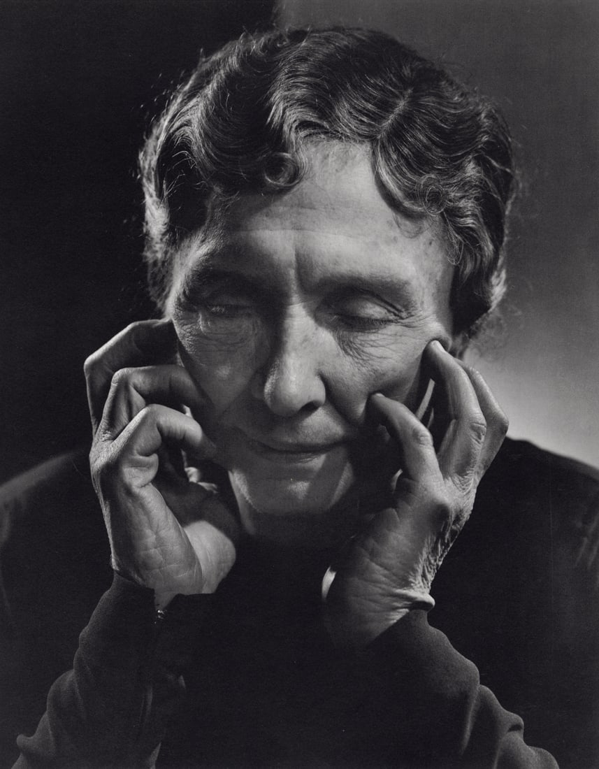 YOUSUF KARSH - Helen Keller, 1948: Artist: Yousuf Karsh Title: Helen Keller, 1948 Medium: Photo Litho, 1983, Switzerland Dimensions: 7.6x9.75" Description: Heat Wax Mounted on 11x14" Conservation Board Artist Bio: Yousuf Karsh (1908-20