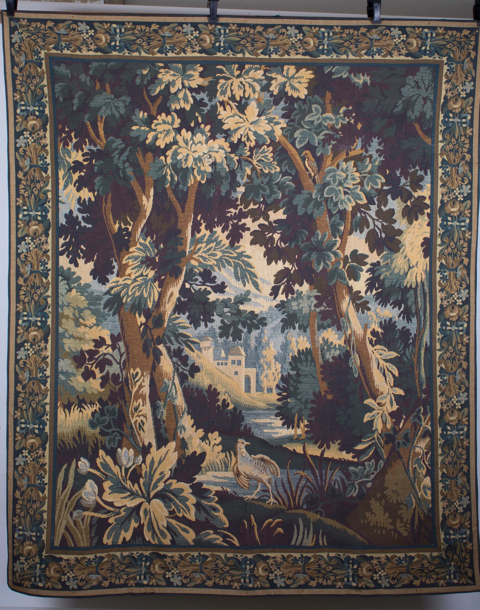 French verdure forest Jacquard weaving 19th. Aubusson (1 of 4)