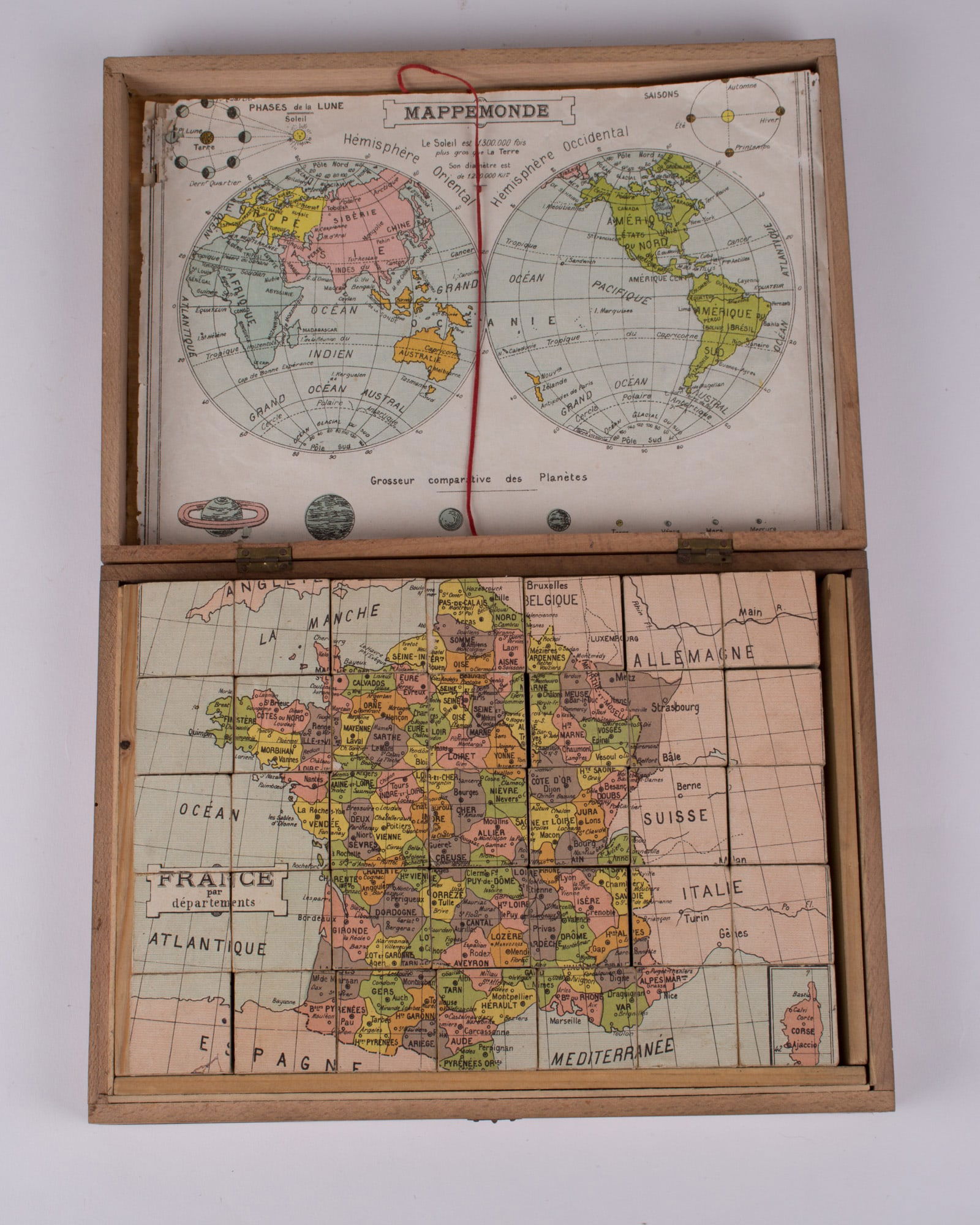 French wood Cubes Geographies J.L. JULLIEN / DU VAL et L. 19th (1 of 6)