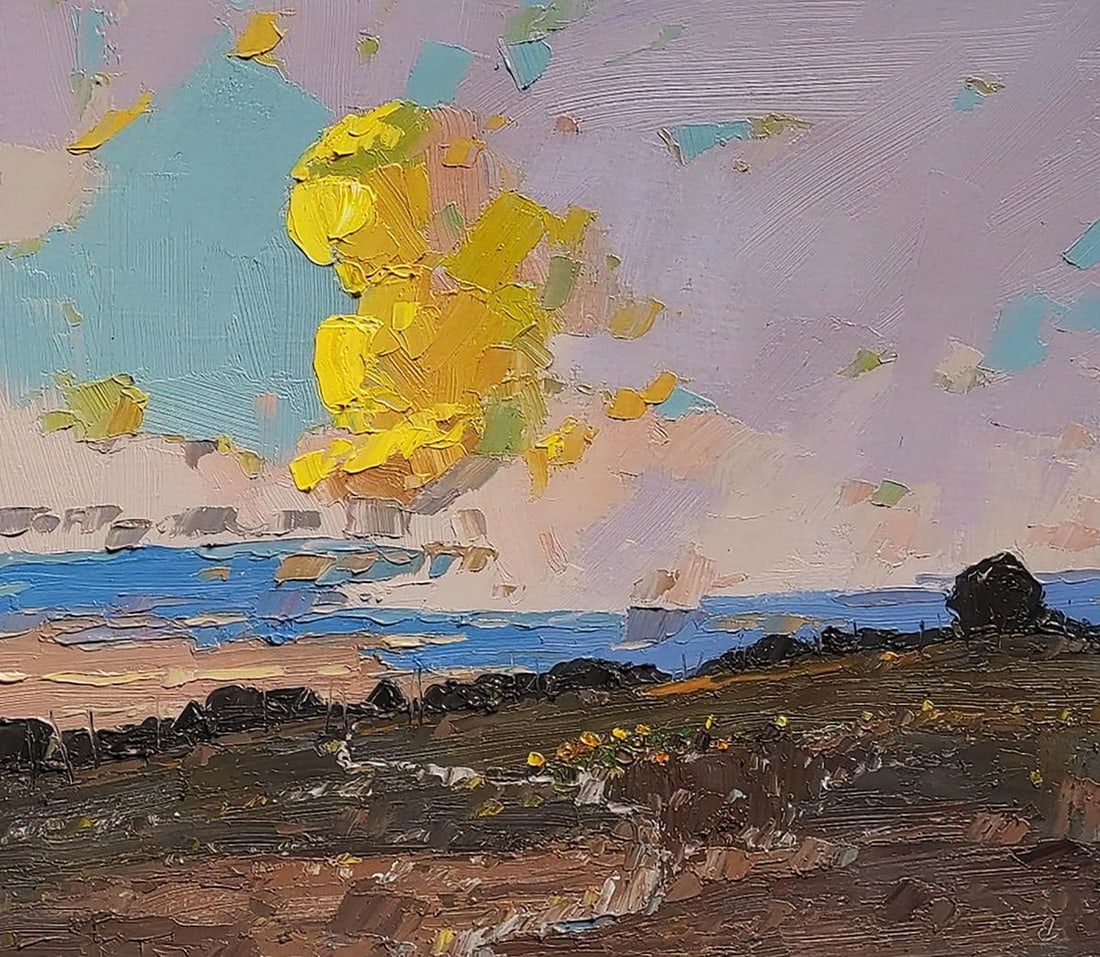 Oil painting Outskirts of the village Yaroslav Savchyn: 36SAVCH Painter: Yaroslav Savchyn Size: 35x40 cm/13.77x15.74 inches Components: oil, canvas on cardboard Original painting CONDITION: excellent ARTIST: Yaroslav Dmytrovych Savchyn He was born, lives a