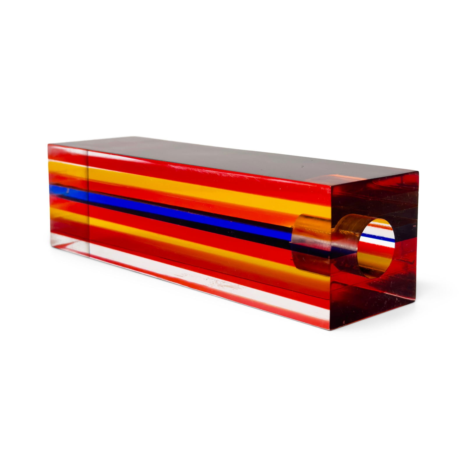 Op Art Laminated Lucite Candle Holder Attr. to Richard Soong (1 of 9)