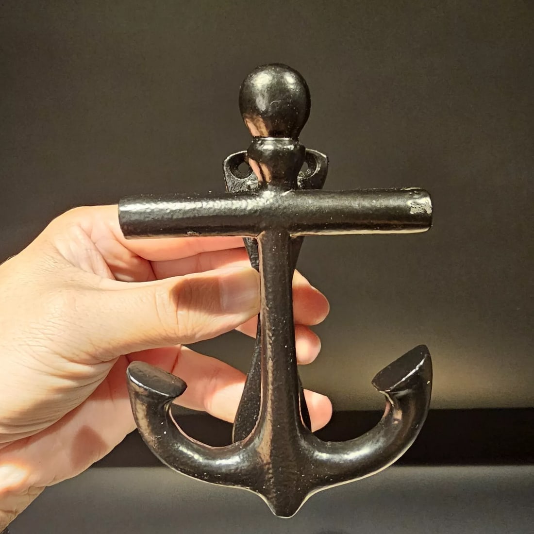 4-1/2" Black Cast Iron Anchor Door Knocker (1 of 12)