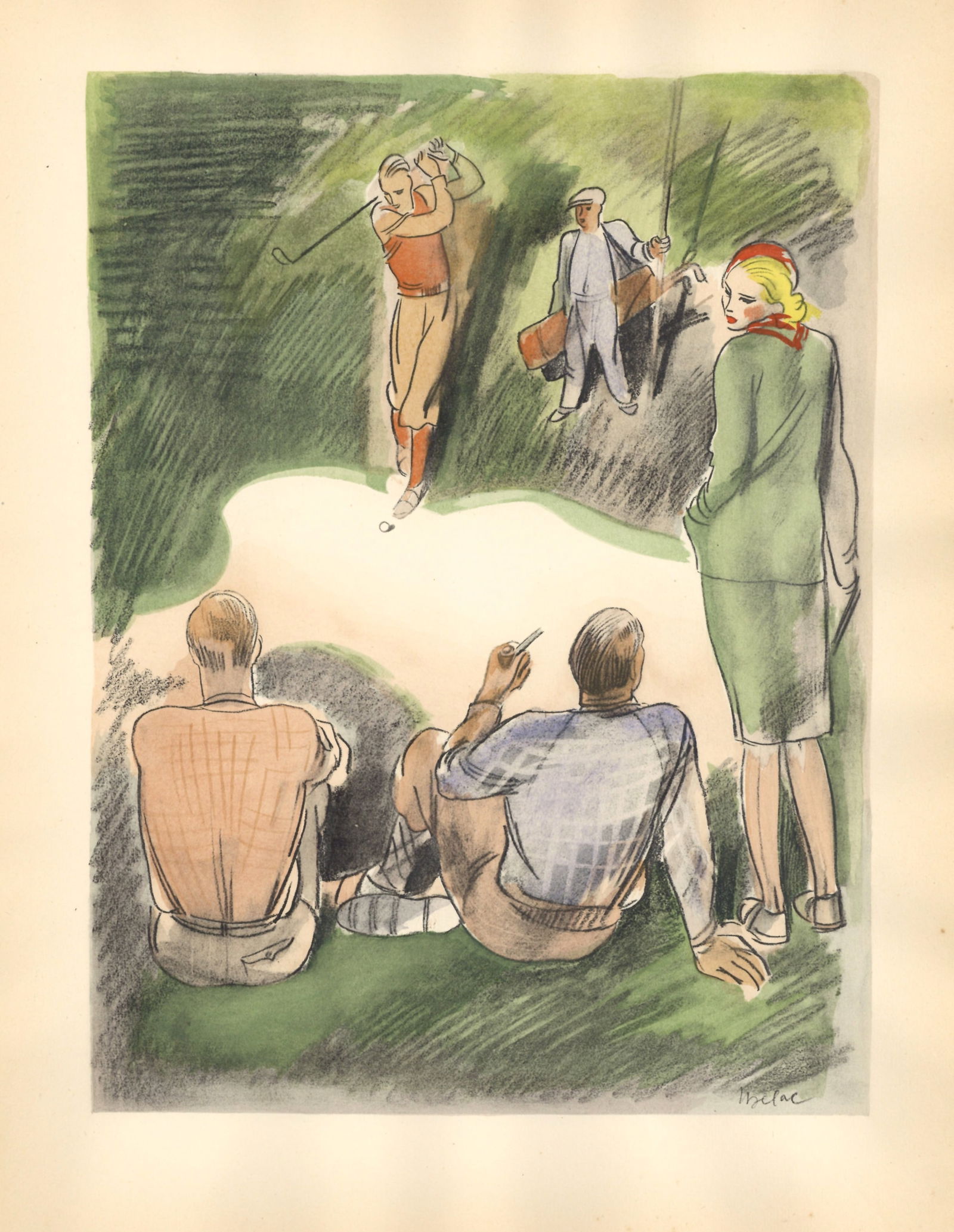 Milivoj Uzelac pochoir "Le Golf" Les Joies du Sport (1 of 1)