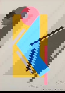 Bengt Orup (1916-1996), listed Swedish artist, color lithograph on paper. Geometric composition.: Bengt Orup (1916-1996) , listed Swedish artist, color lithograph on paper. Geometric composition. Signed and dated 1985 in pencil. Edition 95/100. In perfect condition. Visible dimensions: 14.0 cm x 2