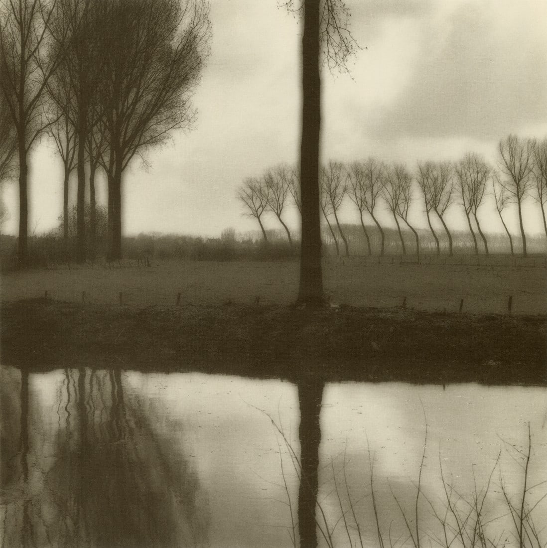 LYNN GEESAMAN - Damme, Belgium, 1992: Artist: Lynn Geesaman Title: Damme, Belgium, 1992 Medium/Date: Photo Litho, 1998, Italy Dimensions: 8.3x8.3" Descripition: Heat Wax Mounted on 11x14" Conservation Board Artist Bio: Trained as a scient