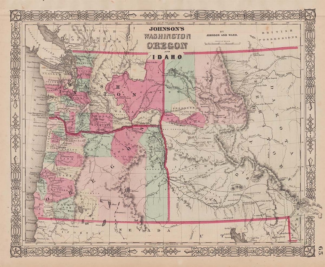 Scarce 1st ed. map of the Northwest - 1st appearance of Idaho on a printed map (1 of 5)