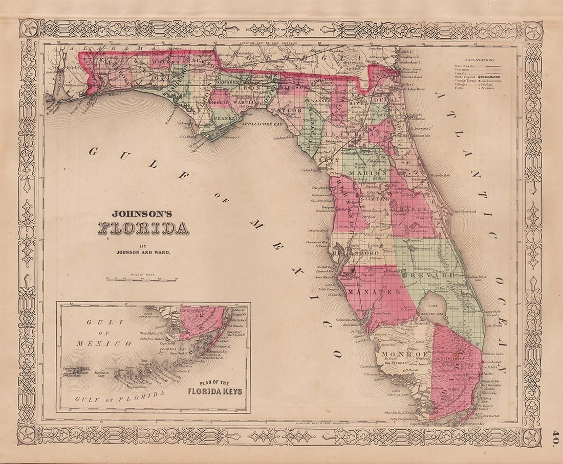 Johnson’s Civil-War era map of Florida, 1863 (1 of 5)